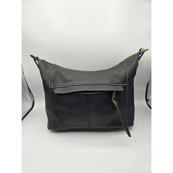 The Sak Women's Shoulder Bag Black Vegan Leather Zipper Pockets Medium - Picture 2 of 14